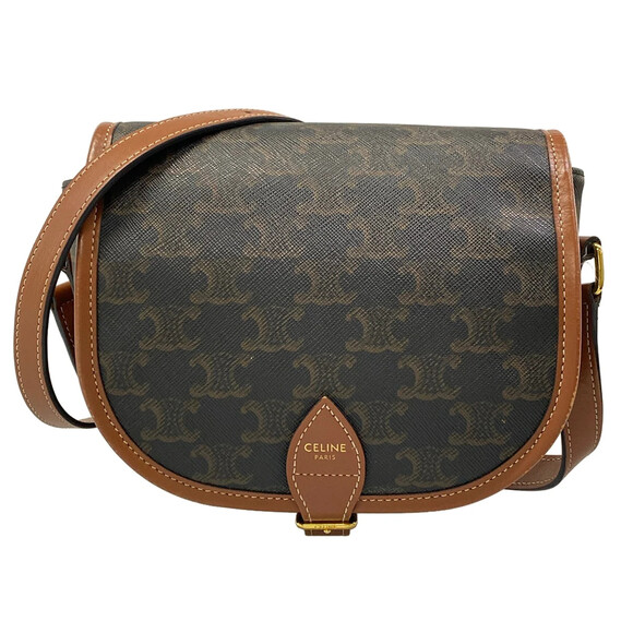 Celine Handbags - Celine Medium Folco Bag Tan Triomphe #334474C17B